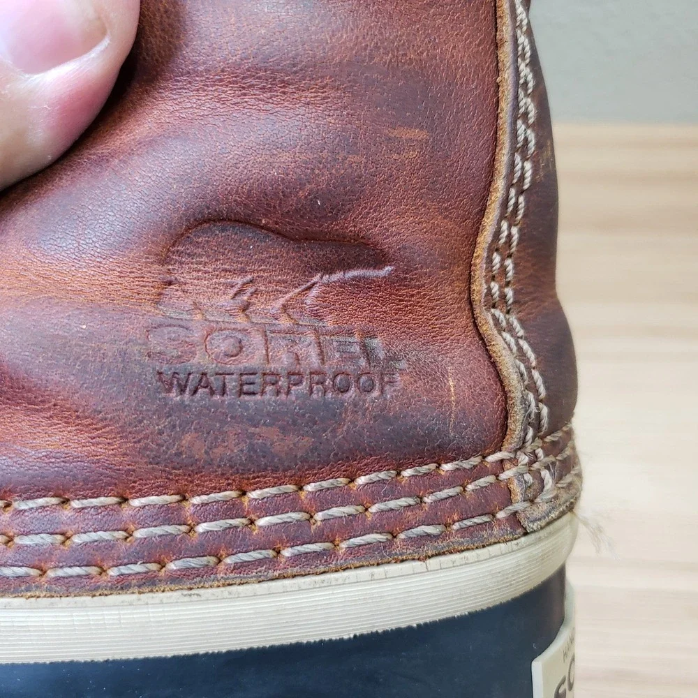 Sorel Joan Of Arctic Waterproof Winter Boots Fur Trim Tall Brown Cabincore Sz 8